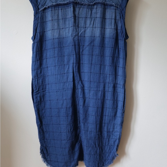 Cloth & Stone Indigo Checkered Blouse Soft fabric - Picture 3 of 5